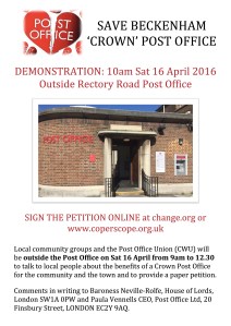 SAVE BECKENHAM ‘CROWN’ POST OFFICE